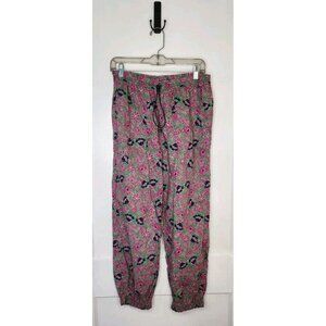 Anthropologie Sundry Ditzy Floral Pants Size 2 Medium (8-10) Green Pink
